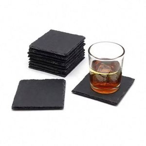 Sous-verres en ardoise naturelle noire, vierges pour gravure laser, isolants thermiques, pour cuisine, promotionnels, 10 cm, modernes - Product Image 6