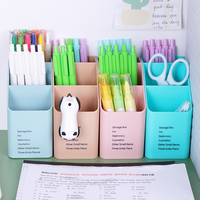 Organizador de Escritorio WEISHENG, Colorido, Portátil, para Oficina y Hogar, Caja de Almacenamiento de Cosméticos, Portalápices de Plástico con 3 Compartimentos