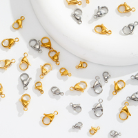 HONGTONG 50pcs 9-15mm Mousqueton Fermoirs pour la Fabrication de Bijoux Composants DIY Homard Fermoir Bracelet Collier Crochets Chaîne Fermeture
