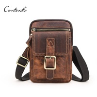 الجملة الاتصال أحدث تصميم نمط خمر الخضر المدبوغة جلد لون القهوة رجل crossbody الكتف مصغرة حقيبة ساعي