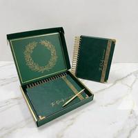 Carnet de notes A5 à spirale avec couverture rigide en lin, 100 feuilles, personnalisable avec logo, pour la planification de la vie et de l'entraînement, coffret cadeau