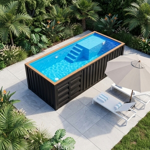 Piscine Conteneur Extérieure Hors Sol - Fenêtre Acrylique 20ft/40ft - Spa Bien-être Matinal - Écologique - Product Image 1
