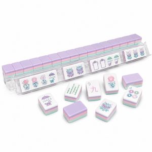 Premium Colorful Mahjong Set with Acrylic Storage Rack Custom Design Tiles for Family Party <b>Game</b> - Product Image 3