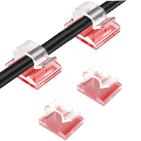 Clips de câblage auto-adhésifs transparents 16x14,5mm 1600T, organisateur de fils réglable 8,3mm pour gestion de câbles PC, maison et bureau