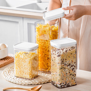 Conteneur de stockage en plastique PET de marque <span class=keywords><strong>Metka</strong></span>, design moderne, avec couvercle, résistant au congélateur, pour le stockage des grains de café dans la cuisine, capacité de 1100 ml, en stock - Product Image 6