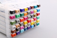 Ventes chaudes Marqueur permanent à double encre à base d'alcool 12/24/36/48 couleurs Forme carrée Oblique pour tableau blanc 10 mm Ensemble cadeau parfait