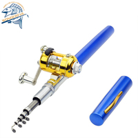 Canne à pêche télescopique miniature en gros, type stylo, pour pêche sur glace, avec poignée en composite plastique, action extra rapide et puissante, 1m 260g