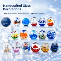 Presse-papiers décoratifs en verre émaillé transparent multicolore faits à la main de Zibo Boshan – Vente en gros directe d'usine pour la décoration intérieure
