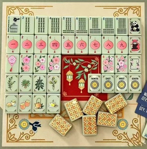 Hot Sale Wholesale Custom Luxury Modern American Mahjong Set 160 Engraved High-Gloss Acrylic Tiles Eco-Friendly <b>Entertainment</b> - Product Image 1