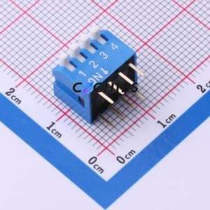 SMQP-04B-TP DIP Switch Switch ( Type: Piano Key )( Number of Switch Sections: 4 )( Lead Spacing: 2.54mm ) - Product Image 1