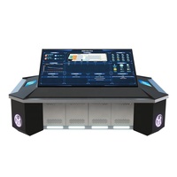 Centre de commande d'affaires établi de levage télécommandé présentoir électronique à double commande Console en métal à grand écran