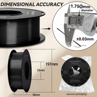 TINMORRY Filament d'imprimante 3D 1.75mm Filament PETG écologique PLA/ABS/PETG/ASA/TPU 1KG/ROLL tiges en plastique soie PLA