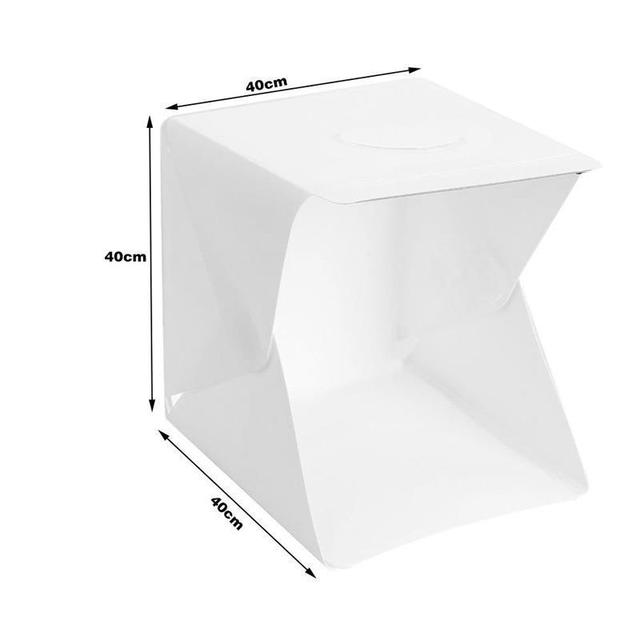 Folding Light Box 40cm Portable Photography Photo Studio Tent LED Softbox Background Kit USB Mini Light Box