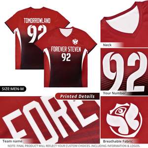 Camisetas de Fútbol Deportivas Personalizadas en Rojo y Blanco - Product Image 2