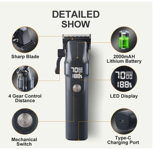 Kit de toilettage pour hommes 3 en 1, rasoir électrique sans fil professionnel, tondeuse à cheveux pour hommes avec écran numérique - Product Image 2