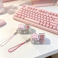 Mini Plastic Keycap Fidget Keychain Portable Fingertip Tactile Press Toy Stress Relief Anxiety Decompression