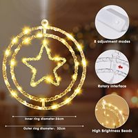 TSINYE 2024 Nouvelles lumières LED RGB suspendues 3D en forme d'étoile et de lune pour Noël, les fêtes et les fenêtres
