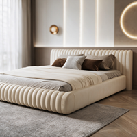 Lit plateforme king-size en tissu, style Mid-Century, sur mesure pour toute la maison, idéal pour chambre et villa, origine Chine, qualité supérieure
