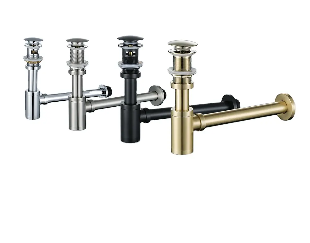 Brass Bathroom Basin Pop Up Drain Plus Waste Trap Set Sink Water Waste Bottle Trap Siphon Lavabo Waste and Trap Kits