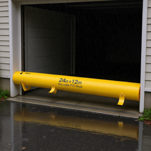 Sac anti-inondation réutilisable en PVC, 24 pieds x 12 pouces, remplissable d'eau, pour la protection des portes de garage, jaune - Product Image 2