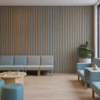 Panel Acústico de Madera de Fresno con Acabado de Color Personalizado, Panel de Listones de Madera con Fieltro PET, Diseño de Listones Personalizado, OEM ODM para Sala de Espera de Clínica Pediátrica