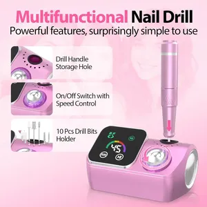 เครื่องตะไบเล็บไฟฟ้า DING YOU YOU YG818 45000 รอบต่อนาที สำหรับมืออาชีพ แบบชาร์จไฟได้ ใช้สำหรับขัดเจล ตะไบเล็บ และทำเล็บ - Product Image 5
