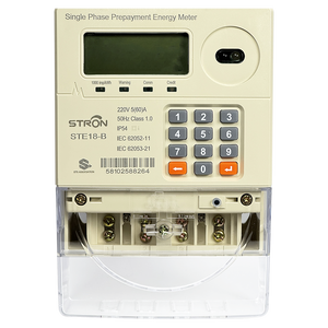 STS <span class=keywords><strong>Precio</strong></span> <span class=keywords><strong>de</strong></span> fábrica Medidor <span class=keywords><strong>de</strong></span> electricidad prepago monofásico Teclado integrado 60A Monitor <span class=keywords><strong>de</strong></span> energía <span class=keywords><strong>de</strong></span> corriente máxima sin batería - Product Image 1