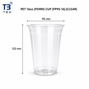แก้ว PET 16 ออนซ์ 95 มม. รุ่น FP95-16 แก้วพลาสติก PET ใส สำหรับเครื่องดื่มเย็น น้ำผลไม้ กาแฟเย็น สมูทตี้ อาหาร รองรับ OEM ODM - Product Image 1