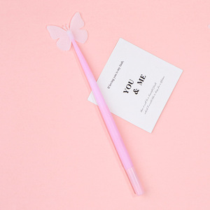 创意橡胶蝴蝶中性笔带光变色金色墨水0.5毫米笔尖黑色笔芯适合儿童书写 - Product Image 1