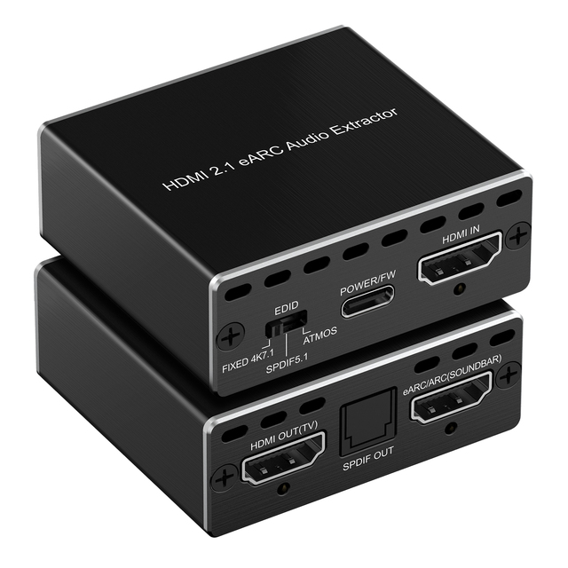 4K120Hz HDMI 2.1 EARC Audio Extractor 1 in 1 Out Support VRR ALLM HDCP2.3 ARC EARC for PS5 Xbox NVIDIA AMD
