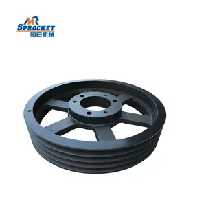 High quality Supplier Cast iron 4 grooves big size drive v belt pulley equipped with taper Lock bush