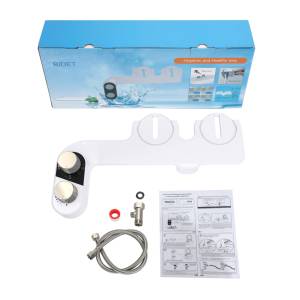 Toilet <strong>Bidet</strong> Ultraslim <strong>Non</strong> <strong>Electric</strong> Mechanical Cold <strong>Water</strong> Toilet Seat <strong>Bidet</strong> Attachment Dual Nozzles for Postpartum Care - Product Image 4