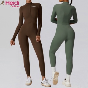 Combinaison de yoga à col roulé et demi-zip, coupe ajustée, effet push-up, pour le fitness et le sport, design personnalisable, <span class=keywords><strong>Heidi</strong></span> Active - Product Image 1