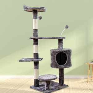 Venta al por mayor de fábrica: Árbol rascador para gatos y nido con tabla de sisal, juguete para estimular el crecimiento del pelo, suministros para mascotas en embalaje de cartón. - Product Image 5