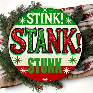 Décorations de Noël en stock, décorations créatives pour la maison, panneaux ronds en bois, plaques de porte festives avec lettres. - Product Image 1