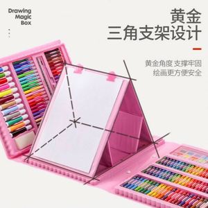 180 Pieces High Quality Eco-Friendly Non-Toxic Certified Portable Painting & <b>Drawing</b> Art Set Wood Craft Materials Kids Color Box - Product Image 3