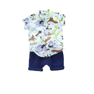 Divertente Set di due pezzi con stampa a cartoni animati per bambini 1-4 anni nuova collezione estiva camicia Casual a maniche corte e vestiti per bambini - Product Image 1