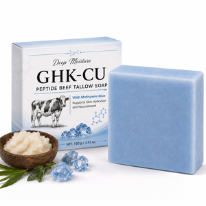 Savon en barre au peptide GHK-CU pour le visage et le corps, hydratation profonde, renforcement de la barrière cutanée, anti-âge, savon naturel 100g - Product Image 1