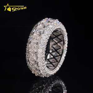 GRA Pass <span class=keywords><strong>Diamond</strong></span> Tester Großhandel Massiv silber 925 VVS Moissan ite Fully Iced Out Ehering Verlobung Ewigkeit Band <span class=keywords><strong>Ring</strong></span> - Product Image 5