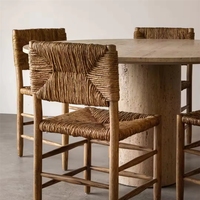 Chaise de salle à manger en rotin naturel VL Factory, meubles tissés en bois massif pour salon