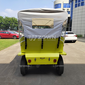 รถชมวิวไฟฟ้าสไตล์เรโทรสีเหลืองคลาสสิก ดีไซน์เปิดประทุน 5 ที่นั่ง ตกแต่งสีทอง - Product Image 3