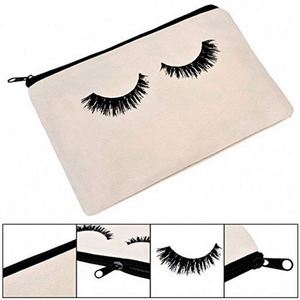 Estuche para Lápices de Maquillaje con Logotipo Personalizado, Bolsa de Aseo de Cáñamo Simple, Bolsa de Maquillaje de Algodón, Bolsa de Cosméticos de Lona para Viaje - Product Image 5