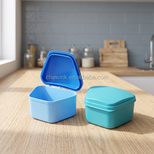 Estuche para Retenedores Dentales de Plástico PP Trapezoidal Resistente con Cierre a Presión (L) - Azul Claro, Verde Claro, Blanco Marfil, Rosa - Product Image 3