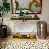 Table console en acier inoxydable, table basse moderne, table d'appoint étroite pour entrée, canapé, petit appartement, salon, maison, hôtel
