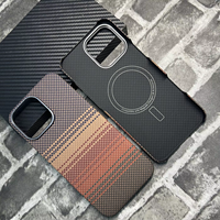 Véritable pur pour étui de téléphone en Fiber de carbone Kevlar pour iPhone 14 15 16 Plus Pro Max couverture de téléphone antichoc magnétique tissée en Fiber d'aramide