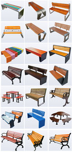 Panca da <span class=keywords><strong>Giardino</strong></span> Moderna per Esterni con Struttura in Legno e Metallo, Design Resistente all'Acqua e Durevole - Product Image 6