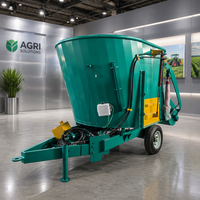 Chariot mélangeur vertical TMR tracté par tracteur 5 m³ pour ensilage de bétail de ferme laitière, hacheuse d'herbe et machine d'alimentation