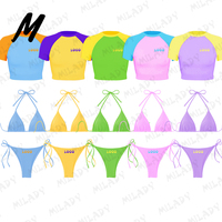 Badpakken met eigen logo, 3-delige set, dames zwemkleding, badkleding, bikini's, strandkleding, jumpsuit voor dames