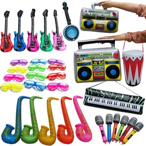 摇滚明星玩具充气派对道具收音机吉他麦克风快门遮光眼镜萨克斯键盘钢琴充气玩具