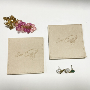 Pochette à bijoux en velours sur mesure 8x8cm, emballage et présentoir pour bijoux, pochette enveloppe en faux daim pour bagues et boucles d'oreilles avec insert - Product Image 2